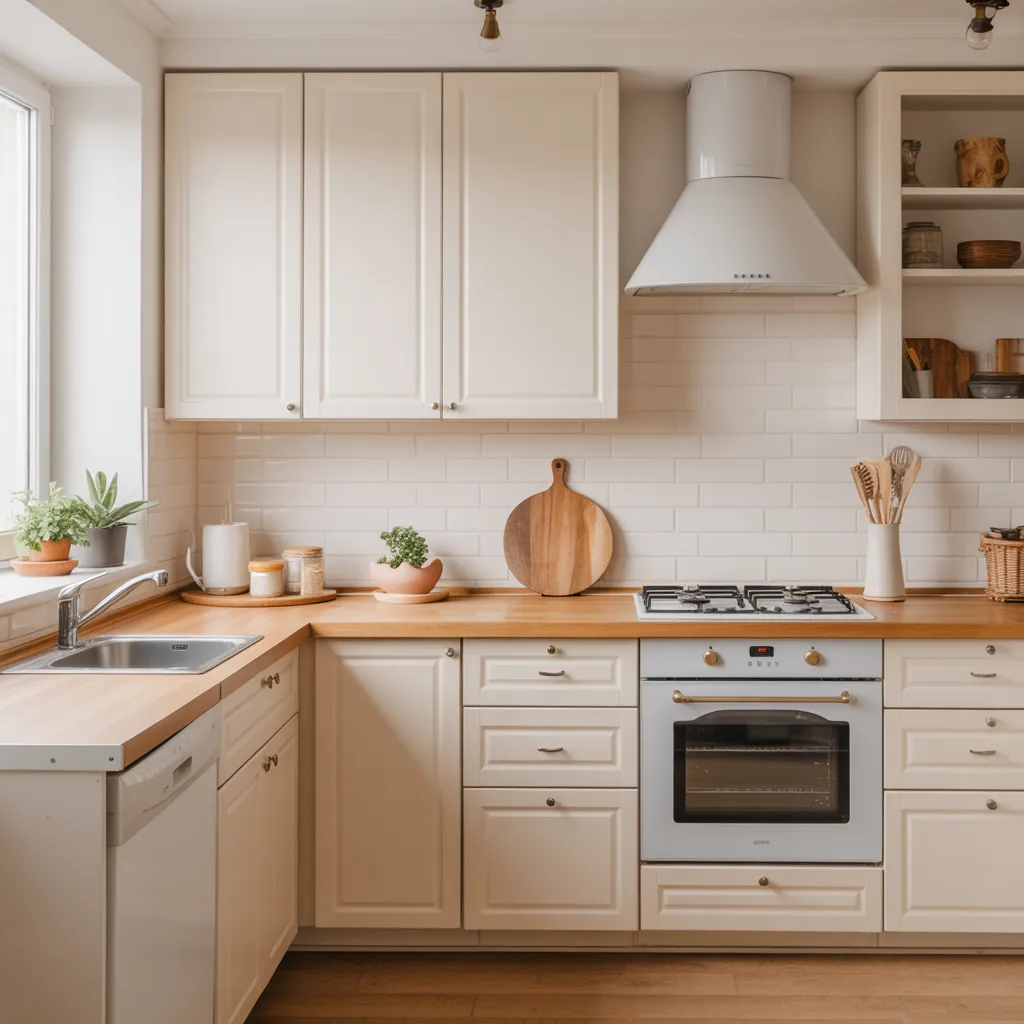 Clear Counter Small Kitchen Idea