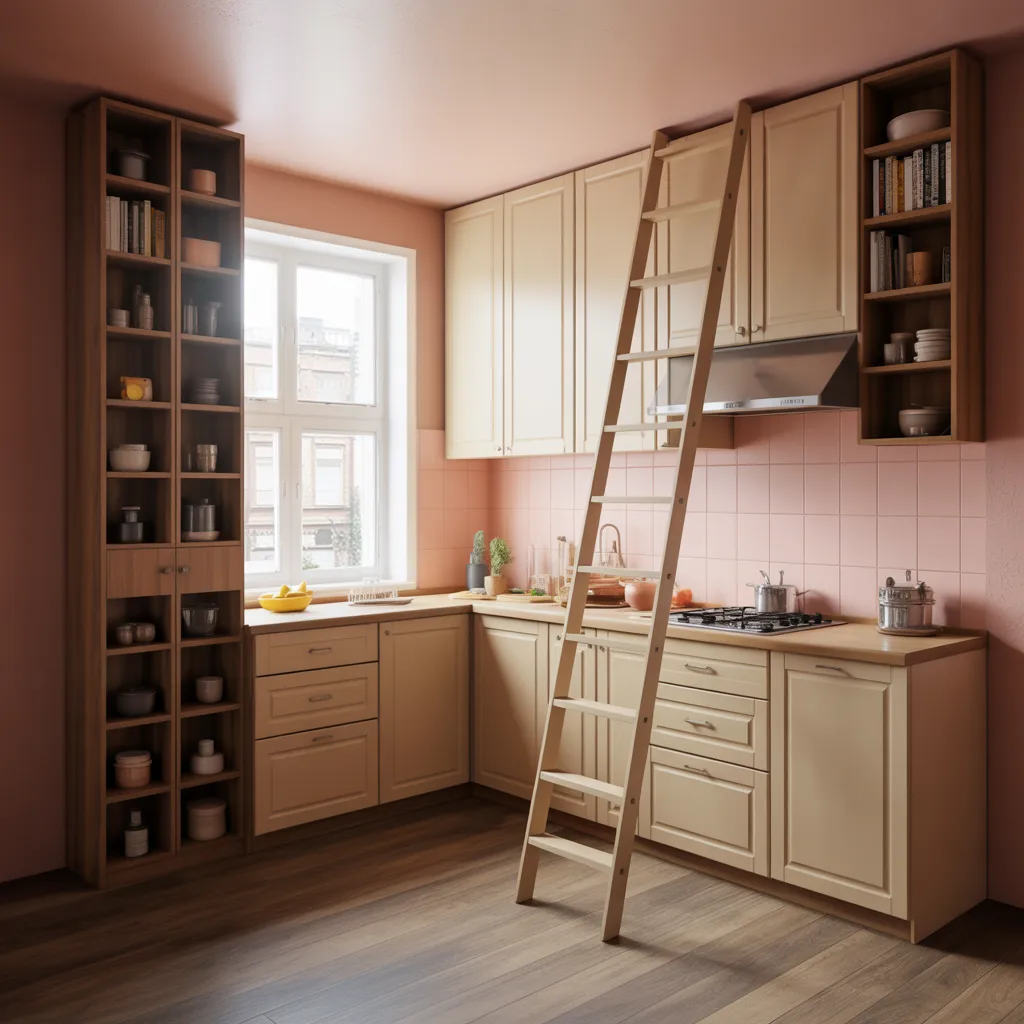Vertical Storage Small Kitchen Idea