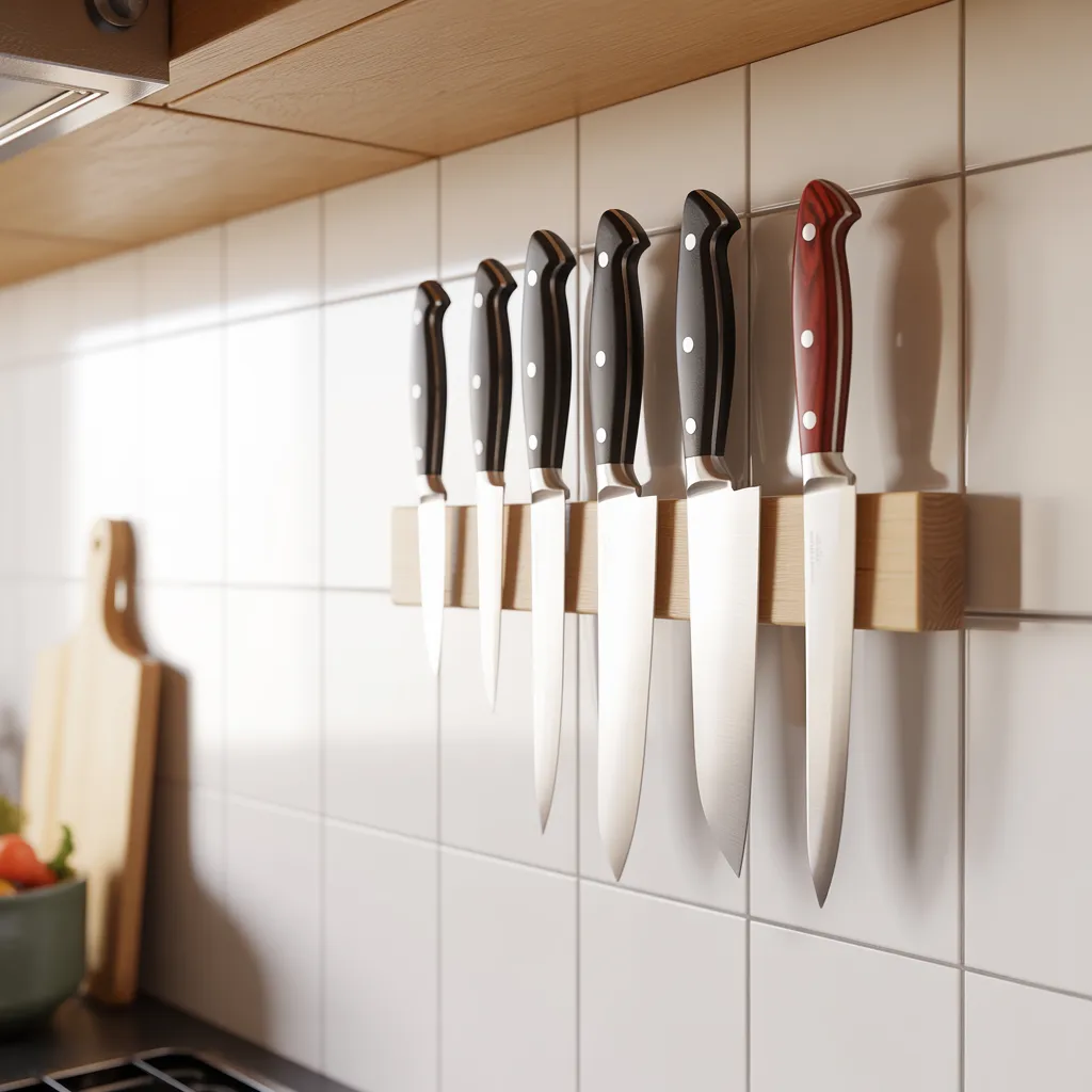 Magnetic Knife Strip Small Kitchen Idea