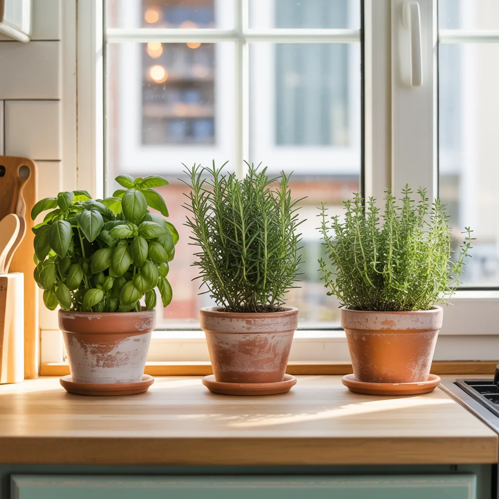 Window Herb Garden Small Kitchen Idea