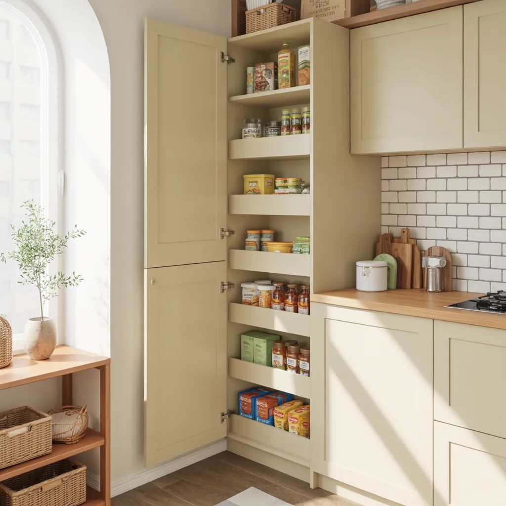 Pantry Cabinet Addition Small Kitchen Idea